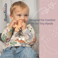 Load image into Gallery viewer, Dibly - Pink - Baltic Amber & Natural Rubber Dinosaur Teether with Toothbrush Tail