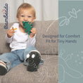 Load image into Gallery viewer, Dibly - Green - Baltic Amber & Natural Rubber Dinosaur Teether with Toothbrush Tail
