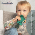 Load image into Gallery viewer, Dibly - Green - Baltic Amber & Natural Rubber Dinosaur Teether with Toothbrush Tail