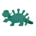Load image into Gallery viewer, Dibly - Green - Baltic Amber & Natural Rubber Dinosaur Teether with Toothbrush Tail