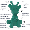 Load image into Gallery viewer, The Little Bamber - Green - Natural Rubber & Baltic Amber Teething Toy