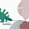 Load image into Gallery viewer, Dibly - Green - Baltic Amber & Natural Rubber Dinosaur Teether with Toothbrush Tail
