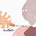 Load image into Gallery viewer, Dibly - Pink - Baltic Amber & Natural Rubber Dinosaur Teether with Toothbrush Tail