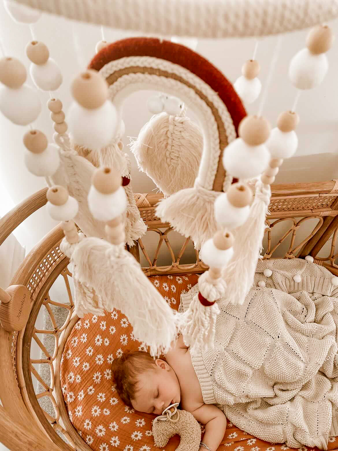 Handmade Boho Nursery Mobile | Macrame Rainbow