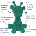 Load image into Gallery viewer, The Little Bamber - Green - Natural Rubber & Baltic Amber Teething Toy
