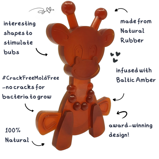 The Little Bamber - Natural Rubber & Baltic Amber Teething Toy