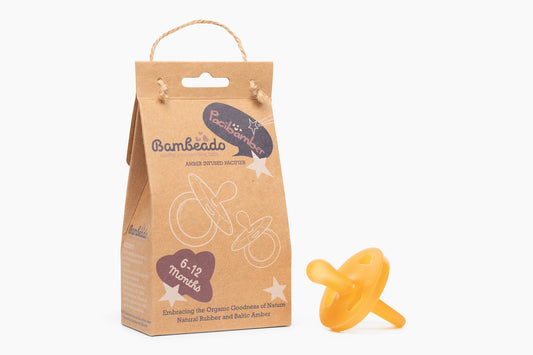 Pacibamber - a Pacifier made from Natural Rubber Infused with Baltic Amber