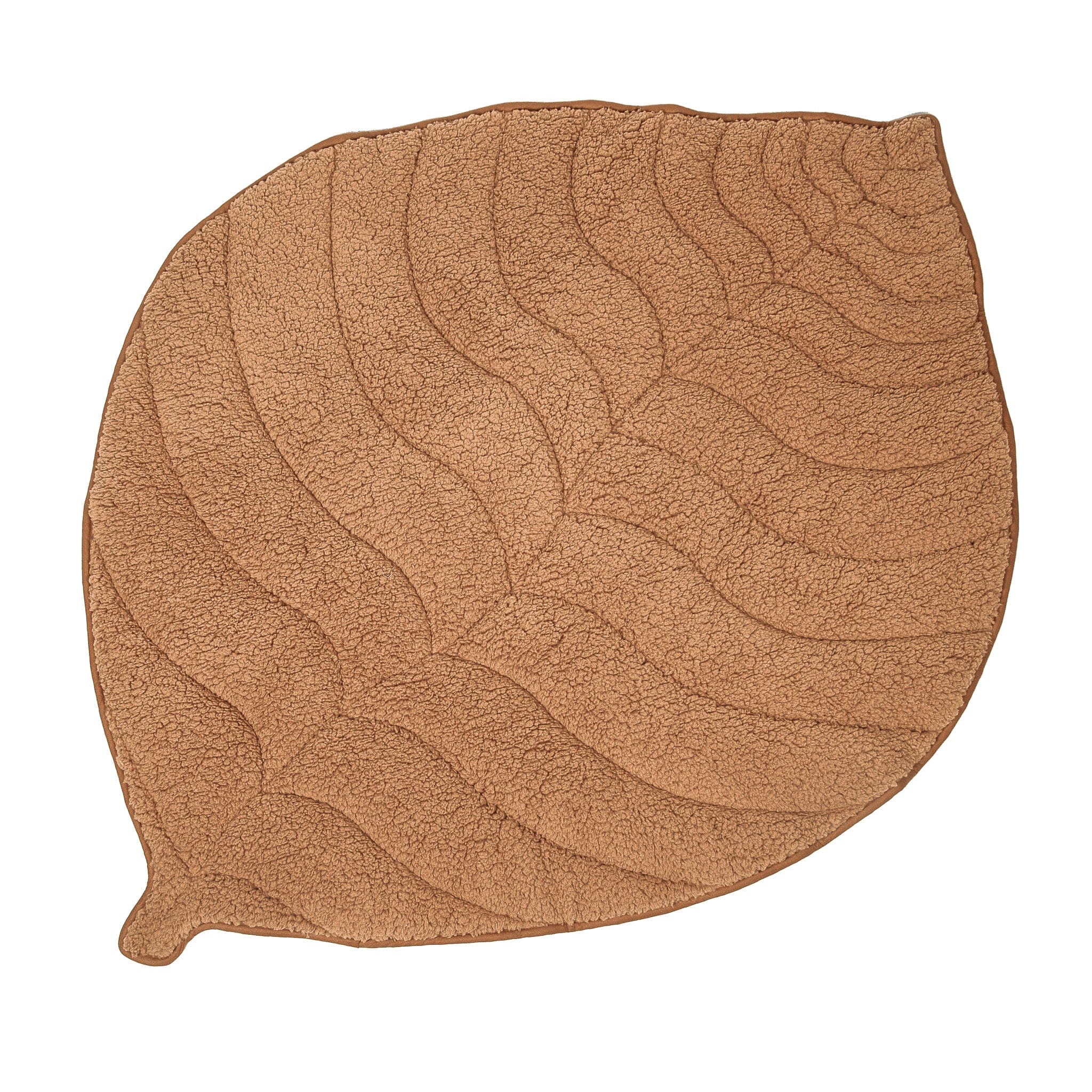 Leaf Shaped Sherpa & Cotton Baby Playmat - Camel